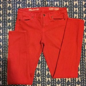 Madewell Red Skinny Skinny Jeans - 28 x 32